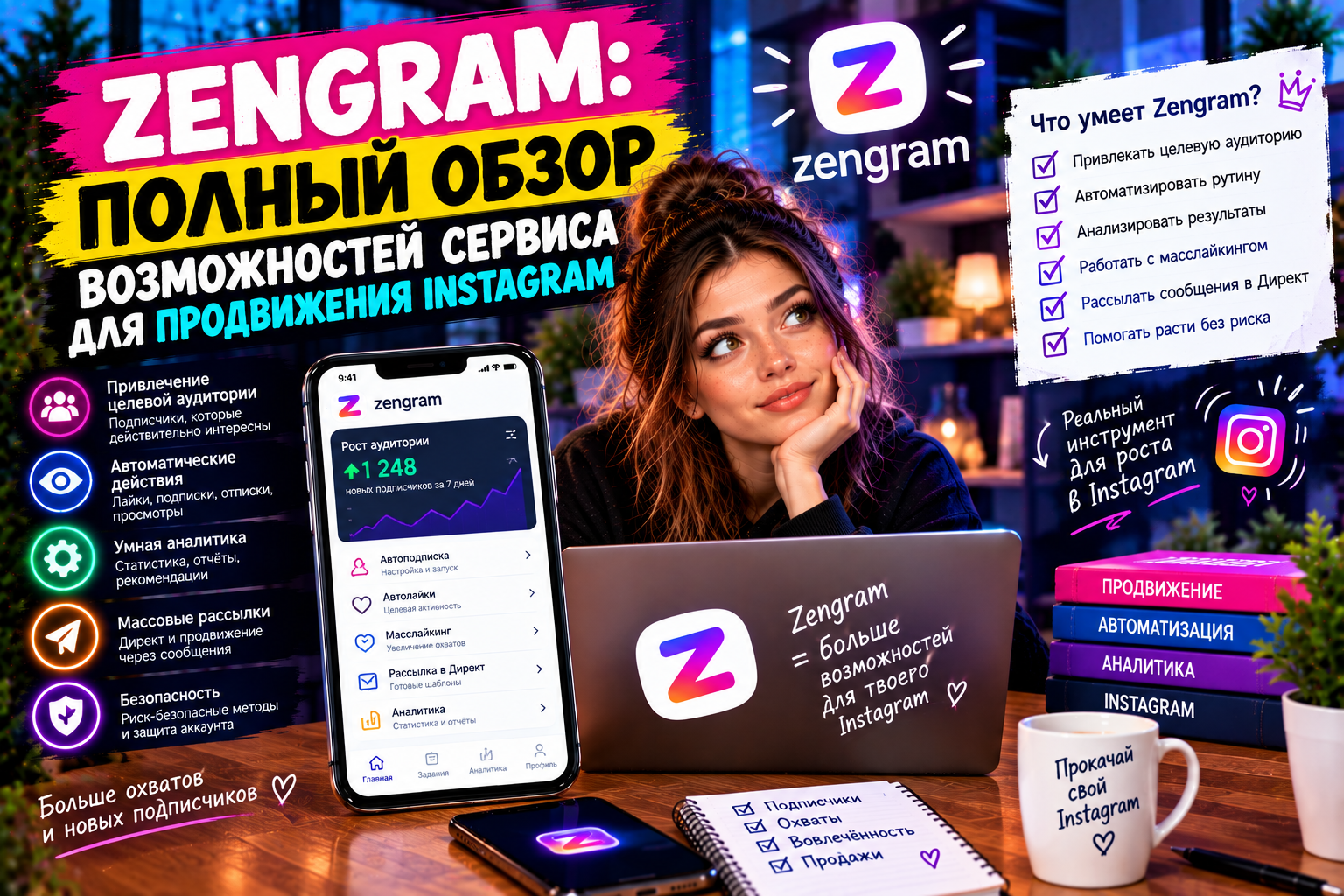 Zengram: полный обзор возможностей сервиса для продвижения Instagram